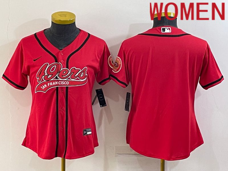 Women San Francisco 49ers Blank Red 2022 Nike Co branded NFL Jerseys->women nfl jersey->Women Jersey